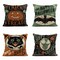 4 Pieces Linen Throw Pillow Covers 18x18 Inch Vintage Halloween Scaredy Cats Pumpkins Skeletons Home Decor Pillowcase Square Cushion Covers for Sofa Bed Couch